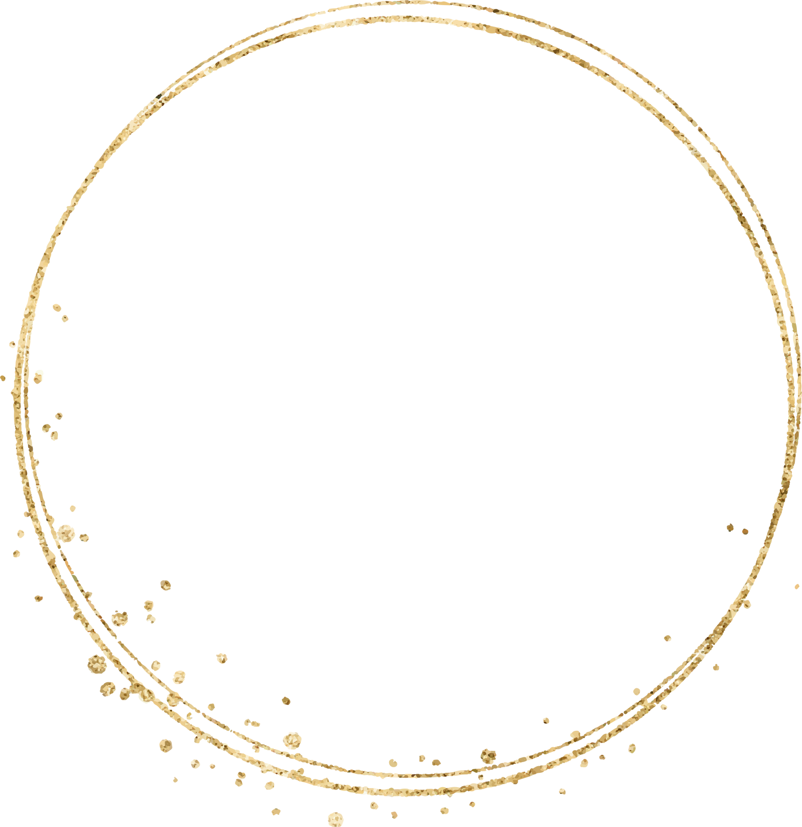 Gold Glitter Circle Frame